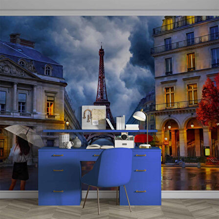 Yağmurlu Günde Eyfel Kulesi Manzarası Duvar Kağıdı