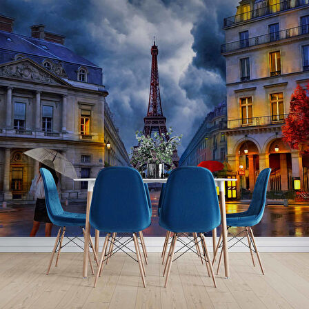 Yağmurlu Günde Eyfel Kulesi Manzarası Duvar Kağıdı