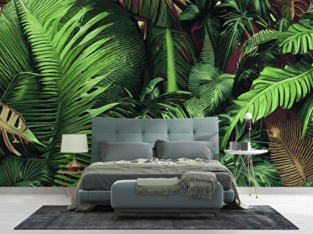 Botanik Bahçe Yaprak Temalı Duvar Kağıdı