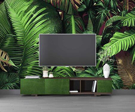 Botanik Bahçe Yaprak Temalı Duvar Kağıdı