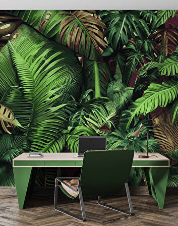 Botanik Bahçe Yaprak Temalı Duvar Kağıdı