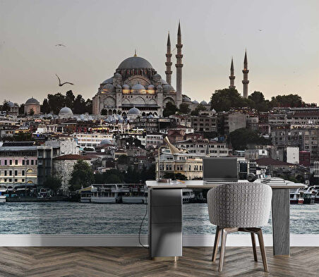 İstanbul Cami Manzaralı Duvar Kağıdı Baskı