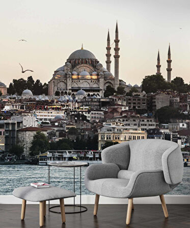 İstanbul Cami Manzaralı Duvar Kağıdı Baskı