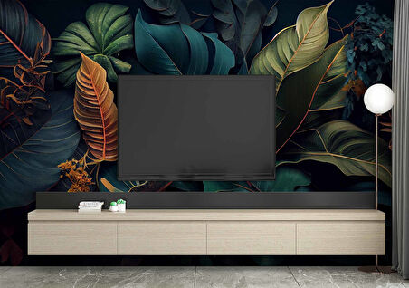 Botanik bahçe yaprak temalı Duvar Kağıdı Baskı