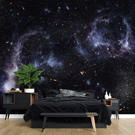 Galaksi Yıldızlar Manzaralı Duvar Kağıdı Baskı