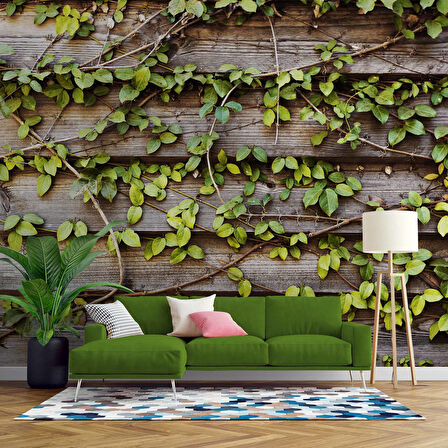 Sarmaşık Ahşap Duvar Kağıdı Baskı