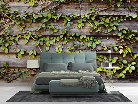 Sarmaşık Ahşap Duvar Kağıdı Baskı