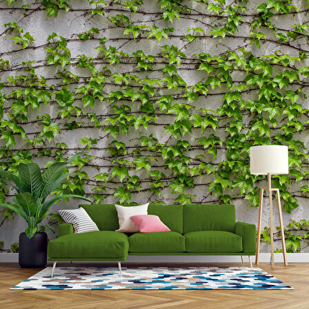 Sarmaşıklı Duvar Teması Duvar Kağıdı Baskı