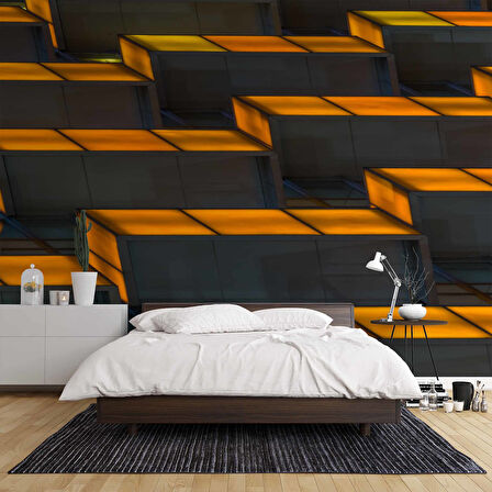 Gölgeli Geometrik Şekilli Duvar Kağıdı Baskı