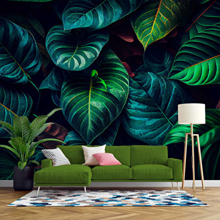 Yaprak Botanik Bahçe Duvar Kağıdı Baskı