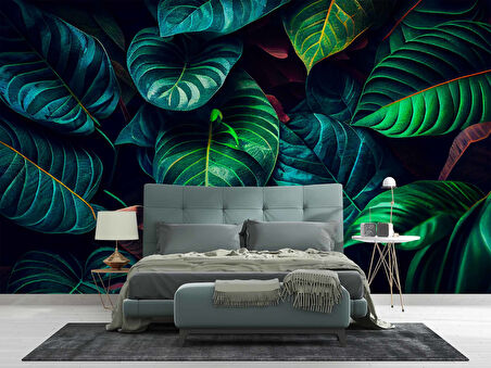 Yaprak Botanik Bahçe Duvar Kağıdı Baskı