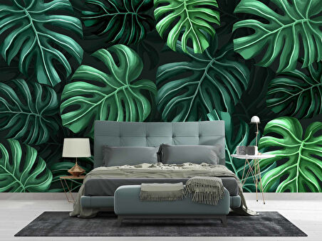 Botanik Bahçe Yaprak Duvar Kağıdı Baskı