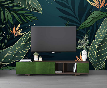 Yaprak Desenli Duvar Kağıdı Baskı