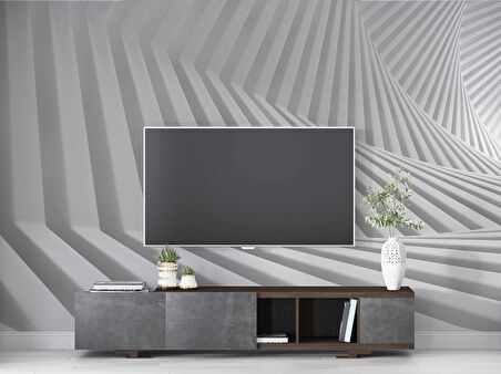 3 Boyutlu Geometrik Derinlik Duvar Kağıdı Baskı