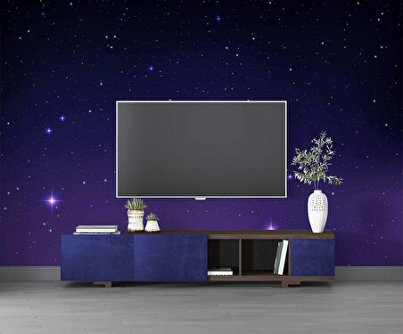 Uzay ve Yıldız Temalı Temalı Duvar Kağıdı Baskı