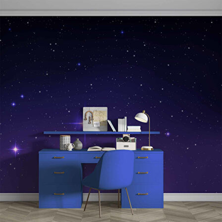 Uzay ve Yıldız Temalı Temalı Duvar Kağıdı Baskı