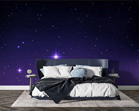 Uzay ve Yıldız Temalı Temalı Duvar Kağıdı Baskı