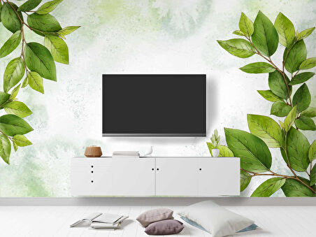 Yaprak Dekorlu Duvar Kağıdı