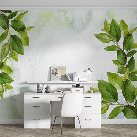 Yaprak Dekorlu Duvar Kağıdı