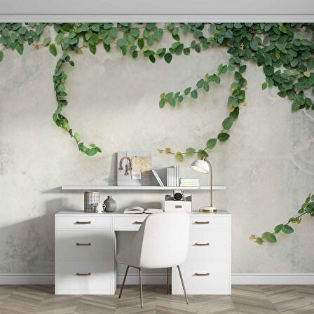 Duvar Dokulu Sarmaşık Dekorlu Duvar Kağıdı