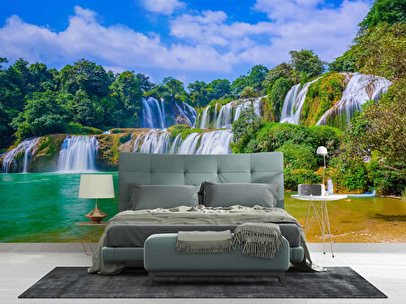 Deniz ve Şelale Temalı Duvar Kağıdı