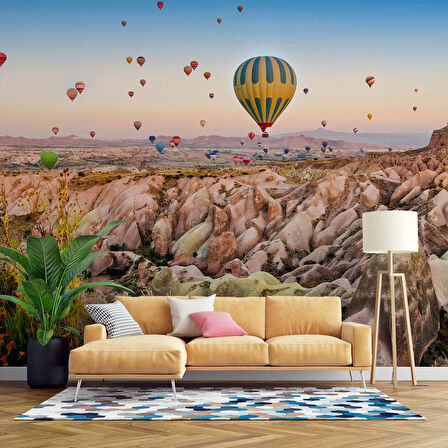 Kapodakya Sıcak Hava Balon Manzaralı Duvar Kağıdı