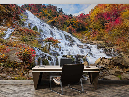 Şelale Doğa ve Dağ Temalı Duvar Kağıdı