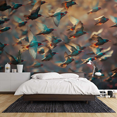 Kuş Sürüsü Temalı Duvar Kağıdı