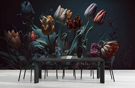 Karanlık Çiçek Temalı Duvar Kağıtları