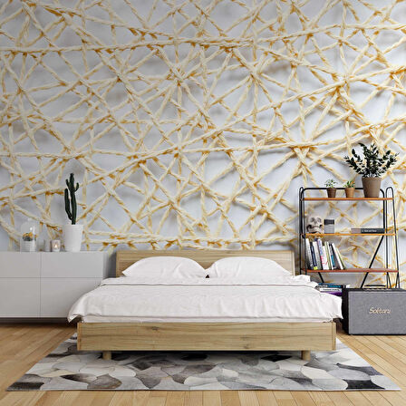 3 Boyutlu İplik Temalı Duvar Kağıdı Baskı