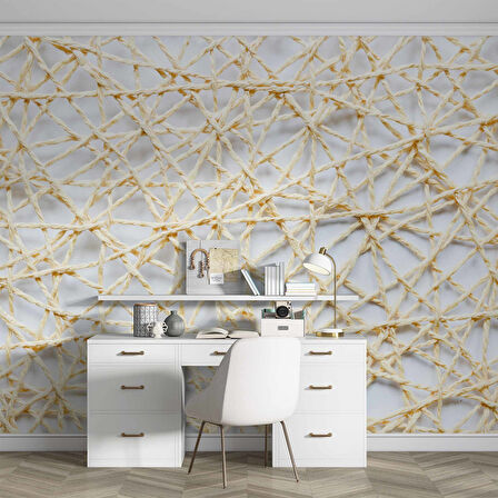 3 Boyutlu İplik Temalı Duvar Kağıdı Baskı