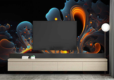 Renkli Sanatsal Çizim Temalı Duvar Kağıdı Baskı