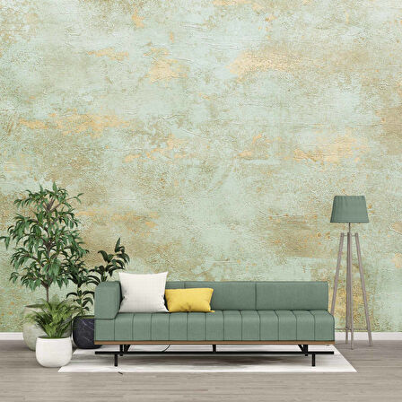 Eskitme Yeşil Duvar Temalı Duvar Kağıdı