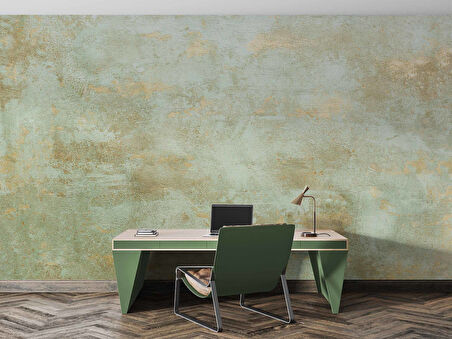 Eskitme Yeşil Duvar Temalı Duvar Kağıdı
