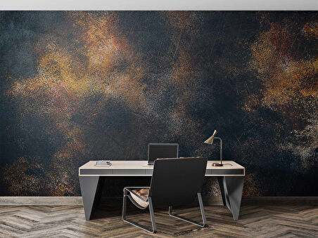 3 Boyutlu Siyah Altın Duvar Dokusu Duvar Kağıdı