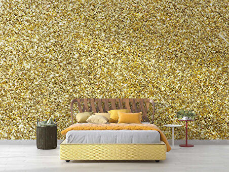 3 Boyutlu Altın Sim Görünümlü Duvar Kağıdı