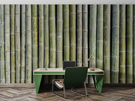 3 Boyutlu Bambu Duvar Temalı Duvar Kağıdı
