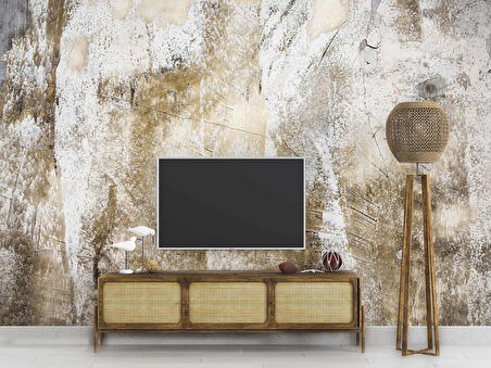 3 Boyutlu Eskitme Duvar Temalı Duvar Kağıdı