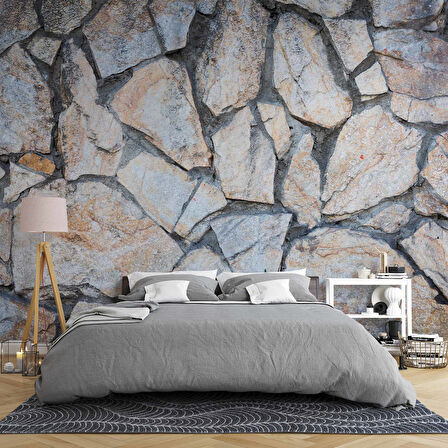 3 Boyutlu Kesme Taş Temalı Duvar Kağıdı