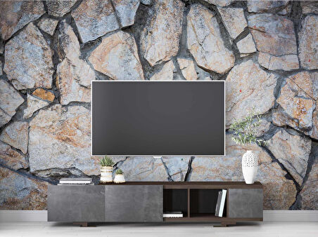 3 Boyutlu Kesme Taş Temalı Duvar Kağıdı