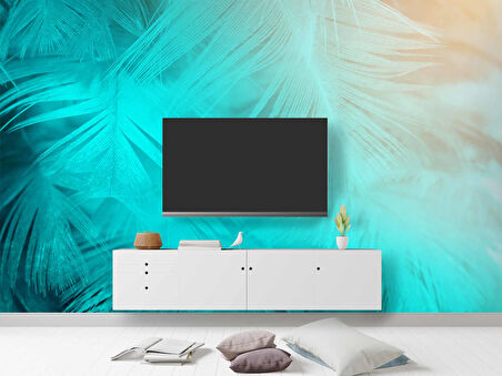 Neon Yaprak Temalı Duvar Kağıdı