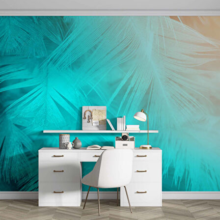 Neon Yaprak Temalı Duvar Kağıdı