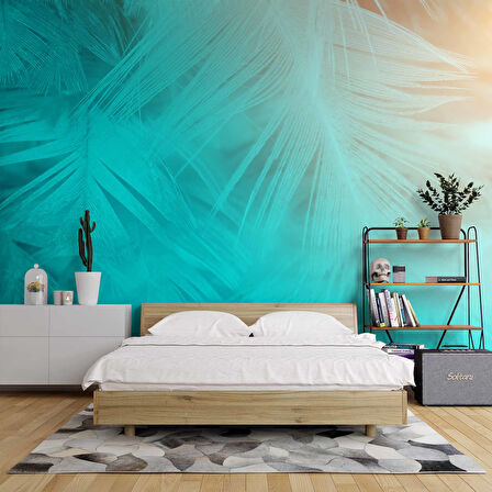 Neon Yaprak Temalı Duvar Kağıdı