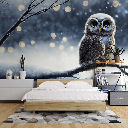 Kış ve Baykuş Manzaralı Duvar Kağıdı