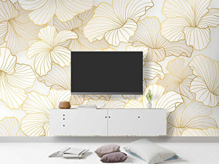 Altın Yaprak Temalı Duvar Kağıd