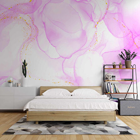 Pembe Mermer Desenli Duvar Kağıdı