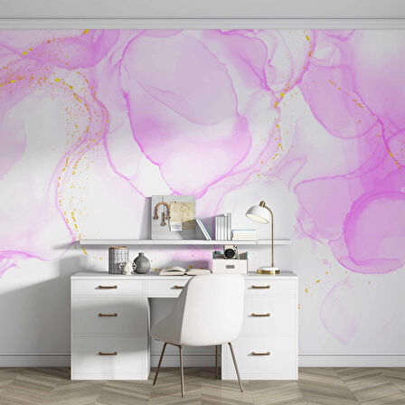 Pembe Mermer Desenli Duvar Kağıdı