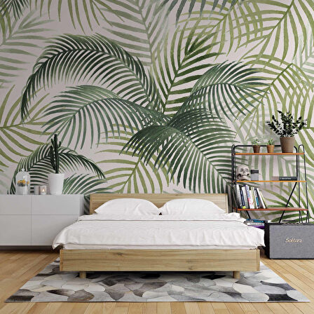 Botanik Bahçe Yaprak Temalı Duvar Kağıdı