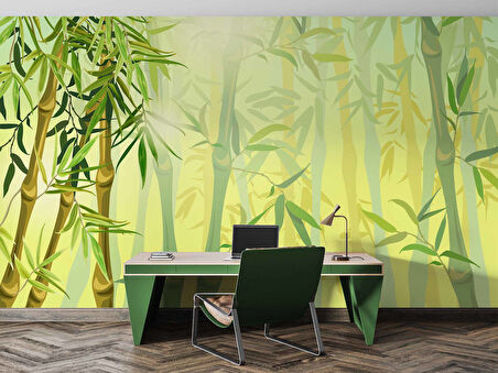 Bambu Ağaç Orman Temalı Duvar Kağıdı