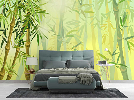 Bambu Ağaç Orman Temalı Duvar Kağıdı